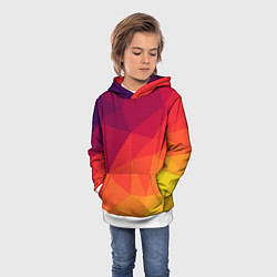 Толстовка-худи детская Background geometric, цвет: 3D-белый — фото 2