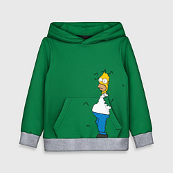Толстовка-худи детская Гомер в кустах, цвет: 3D-меланж