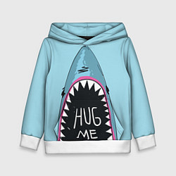 Толстовка-худи детская Shark: Hug me, цвет: 3D-белый