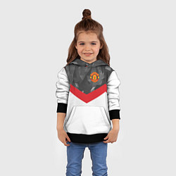 Толстовка-худи детская Man United FC: Grey Polygons, цвет: 3D-черный — фото 2