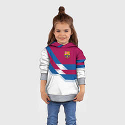 Толстовка-худи детская Barcelona FC: White style, цвет: 3D-меланж — фото 2