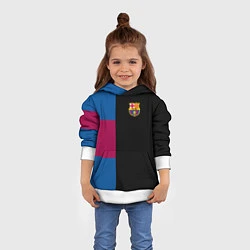 Толстовка-худи детская Barcelona FC: Black style, цвет: 3D-белый — фото 2