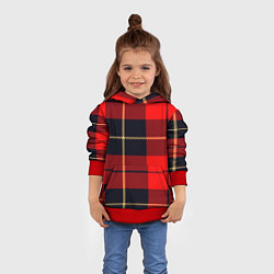 Толстовка-худи детская Клетка, цвет: 3D-красный — фото 2