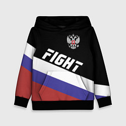 Толстовка-худи детская Fight Russia, цвет: 3D-черный