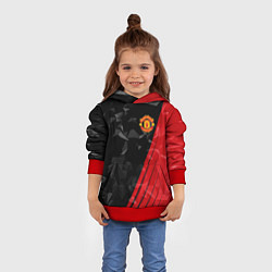 Толстовка-худи детская FC Manchester United: Abstract, цвет: 3D-красный — фото 2
