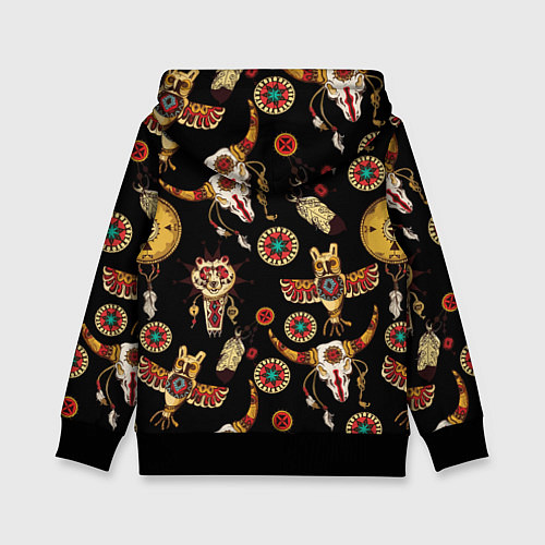 Детская толстовка Индейские культовые символы / 3D-Черный – фото 2