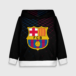 Толстовка-худи детская FC Barcelona Lines, цвет: 3D-белый