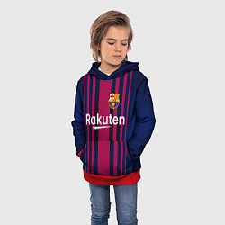 Толстовка-худи детская FC Barcelona: Rakuten, цвет: 3D-красный — фото 2
