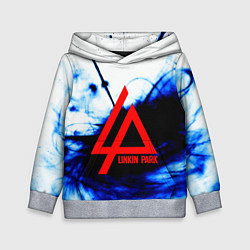 Толстовка-худи детская Linkin Park blue smoke, цвет: 3D-меланж