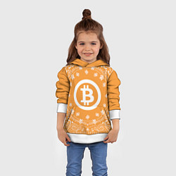 Толстовка-худи детская Bitcoin Mandala, цвет: 3D-белый — фото 2