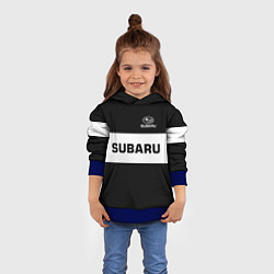 Толстовка-худи детская Subaru: Black Sport, цвет: 3D-синий — фото 2