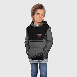 Толстовка-худи детская Audi: Crey & Black, цвет: 3D-меланж — фото 2