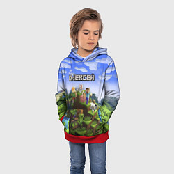 Толстовка-худи детская Майнкрафт: Алексей, цвет: 3D-красный — фото 2