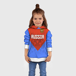 Толстовка-худи детская Russia Red & Blue, цвет: 3D-белый — фото 2