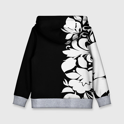 Детская толстовка Russia: B&W Floral / 3D-Меланж – фото 2