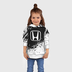 Толстовка-худи детская Honda: Black Spray, цвет: 3D-белый — фото 2