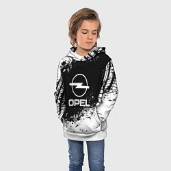 Толстовка-худи детская Opel: Black Spray, цвет: 3D-белый — фото 2
