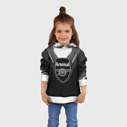 Толстовка-худи детская FC Arsenal: Black Style, цвет: 3D-белый — фото 2