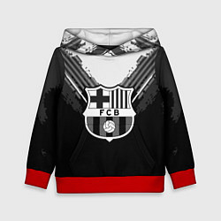 Толстовка-худи детская FC Barcelona: Black Style, цвет: 3D-красный