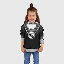 Толстовка-худи детская FC Real Madrid: Black Style, цвет: 3D-меланж — фото 2
