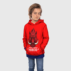 Толстовка-худи детская Сейчас будет мясо, цвет: 3D-синий — фото 2