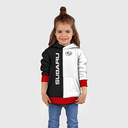 Толстовка-худи детская Subaru B&W, цвет: 3D-красный — фото 2