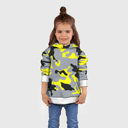 Толстовка-худи детская Yellow & Grey Camouflage, цвет: 3D-белый — фото 2