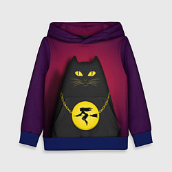 Толстовка-худи детская Кот Бегемот, цвет: 3D-синий