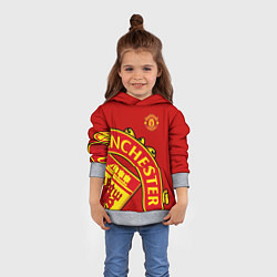 Толстовка-худи детская FC Man United: Red Exclusive, цвет: 3D-меланж — фото 2