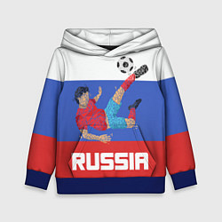 Толстовка-худи детская Russia Footballer, цвет: 3D-синий