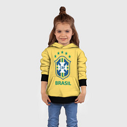 Толстовка-худи детская Brazil Team, цвет: 3D-черный — фото 2
