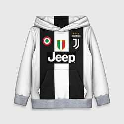 Толстовка-худи детская FC Juventus 18-19, цвет: 3D-меланж