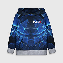 Толстовка-худи детская Mass Effect: Blue Armor N7, цвет: 3D-меланж