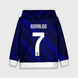 Толстовка-худи детская Ronaldo 7: Blue Sport, цвет: 3D-белый
