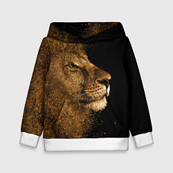 Толстовка-худи детская Песчаный лев, цвет: 3D-белый