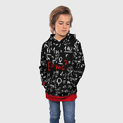Толстовка-худи детская E=mc2: Black Style, цвет: 3D-красный — фото 2