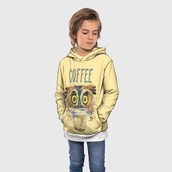 Толстовка-худи детская Owls like coffee, цвет: 3D-белый — фото 2