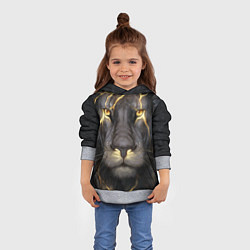 Толстовка-худи детская Лев с молнией, цвет: 3D-меланж — фото 2