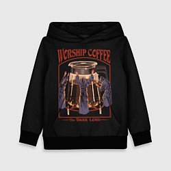 Толстовка-худи детская Worship Coffee, цвет: 3D-черный
