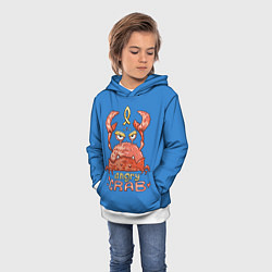 Толстовка-худи детская Hungry Crab, цвет: 3D-белый — фото 2