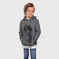 Толстовка-худи детская Фурия в кармане, цвет: 3D-белый — фото 2