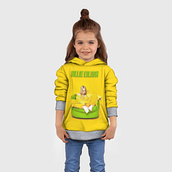 Толстовка-худи детская Billie Eilish: Yellow Mood, цвет: 3D-меланж — фото 2