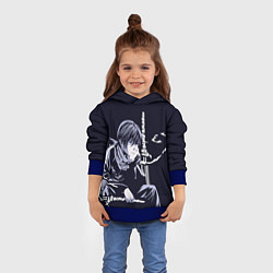 Толстовка-худи детская Бездомный бог, цвет: 3D-синий — фото 2
