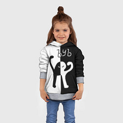 Толстовка-худи детская ЪУЪ СЪУКА: ЧБ, цвет: 3D-меланж — фото 2