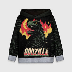 Толстовка-худи детская Flame Godzilla, цвет: 3D-меланж