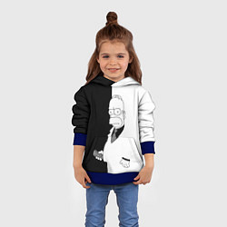 Толстовка-худи детская Гомер Симпсон - в смокинге - black and white, цвет: 3D-синий — фото 2
