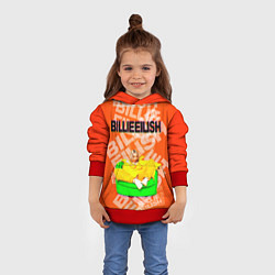 Толстовка-худи детская Billie Eilish: Orange Mood, цвет: 3D-красный — фото 2