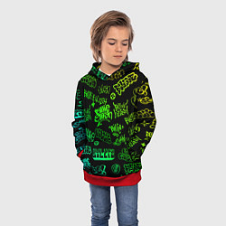 Толстовка-худи детская BILLIE EILISH: Grunge Graffiti, цвет: 3D-красный — фото 2