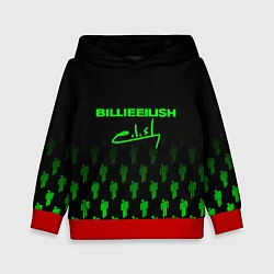 Толстовка-худи детская Billie Eilish: Green & Black Autograph, цвет: 3D-красный