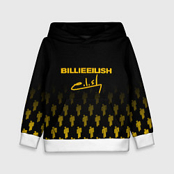 Толстовка-худи детская Billie Eilish: Yellow & Black Autograph, цвет: 3D-белый